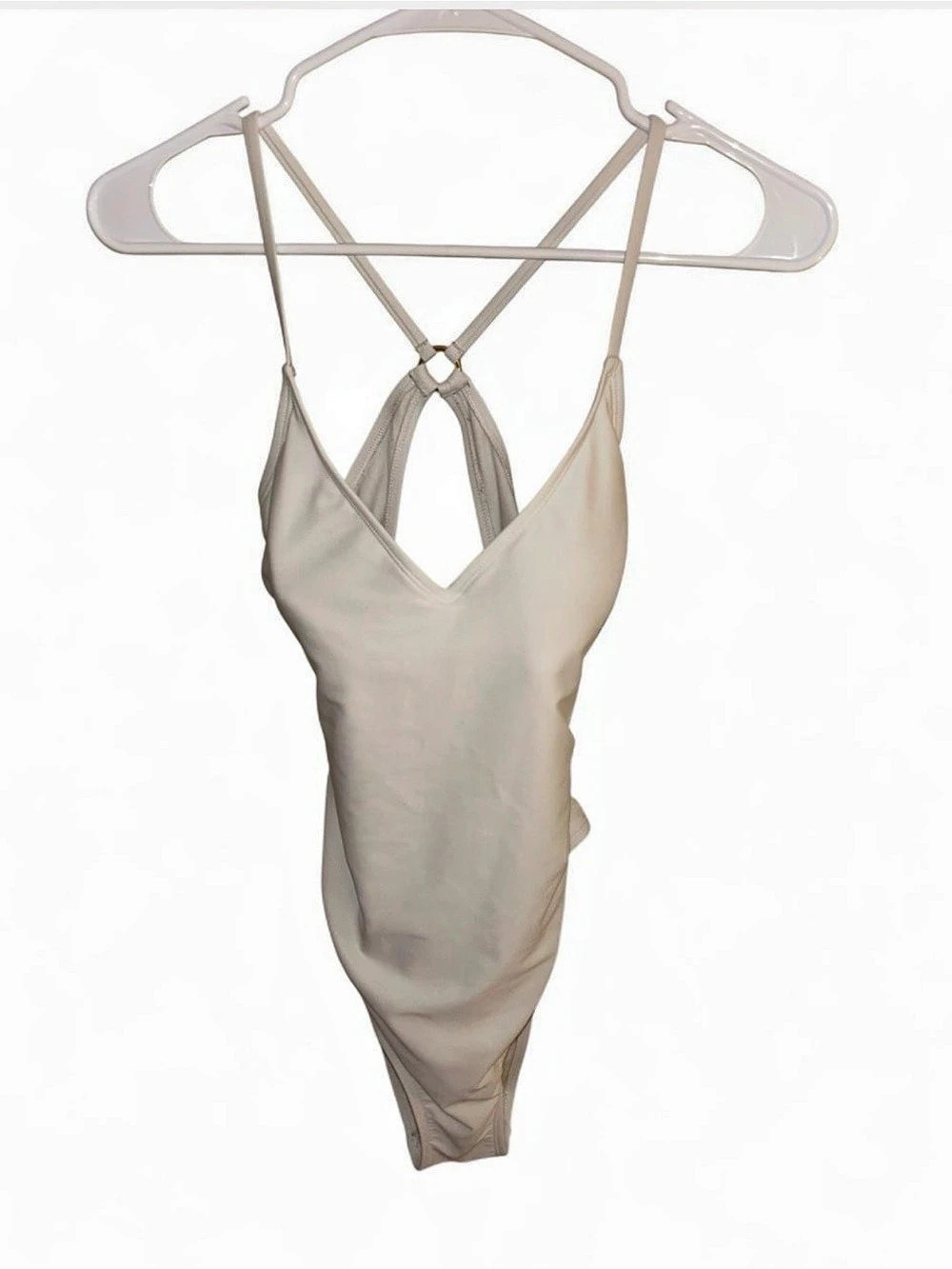 Shade & Shore One-Piece Swimsuit in Cream Size Medium Like New